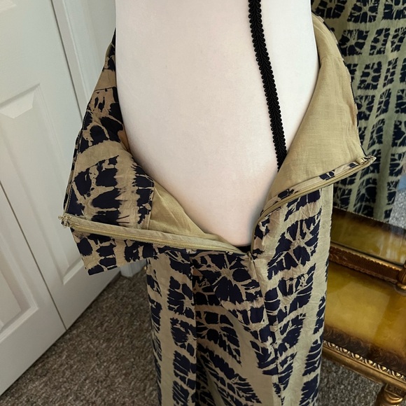 Ulla Johnson Navy & Green Ember Wrap-Effect Tie-Dyed Cotton-Voile Midi Skirt Sz6 - Picture 6 of 8